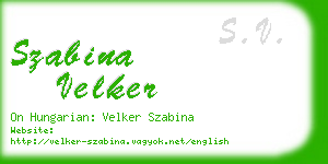 szabina velker business card